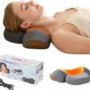3-in-1 Neck Massager Pillow with Heat - Deep Tissue Vibration Massage & Cervical Traction for Neck Pain Relief, Portable Rechargeable Neck Hump Corrector (Rechargeable)