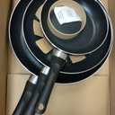 Amazon Basics Non Stick 3-Piece Kitchen Cookware Set, Includes 8-inch, 10-inch, 12-inch Pan, Black