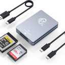 CFexpress Type B and SD Dual-Slot Memory Card Reader, 10Gbps USB 3.2 Gen 2 Type B CF Express Adapter Memory Card Reader with USB C to USB C/USB A Cable,Compatible with Windows/Mac/Linux/Android US
