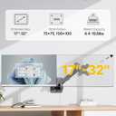 monTEK Dual Monitor Wall Mount for 17 to 32 inch Flat/Curved Screens, Each Holds to 19.8 lbs, Full Motion Adjustable Mechanical Spring Monitor Arm, 75x75/100x100 VESA Wall Mount, Black