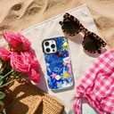 for iPhone 12 mini Case Pink Ocean Adventure Collage Pattern Military Grade Drop Protection, Voyage Slim TPU with Camera Protection, Aesthetic Summer Design for Women Girls (BlueOctopus)
