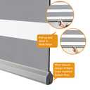 Persilux Cordless Zebra Blinds for Windows (45" W X 64" H, Grey) Free-Stop Dual Layer Roller Windows Shades for Day and Night, Light Filtering Sheer Shades for Home, Easy to Install