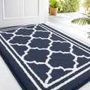 Buganda Indoor Door Mat, Dirt-Resistant and Absorbent Doormat, Anti-Slip, Low Profile Floor Mats for Inside Entryway, Front, and Back Door Entrance (32x20 Inches, Navy Blue)