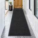 OLANLY Front Door Mat Indoor Outdoor Entrance, Waterproof Heavy Duty Doormat, Fade Resistant, Low Profile, Easy Clean Patio Porch Welcome Floor Mats for Entry, 71x23, Black