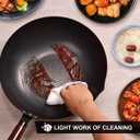 Leidawn 12.8" Carbon Steel Wok-11Pcs Woks & Stir Fry Pans Wok Pan with Lid, No Chemical Coated Chinese Woks with 10 Cookware Accessories, Flat Bottom Wok for Electric, Induction,Gas Stoves
