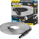BIONIC STEEL 75 Ft Garden Hose 304 Stainless Steel, 75 Ft Water Hose, Super Tough & Flexible Metal Hose, Lightweight, Crush Resistant Fittings, Kink & Tangle Free, Rust Proof, Easy to Use & Store