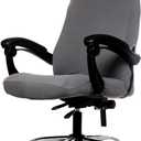WOMACO Printed Office Chair Covers, Stretch Computer Chair Cover Universal Boss Chair Covers Modern Simplism Style High Back Chair Slipcover (Gray, Large)