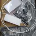 PESRAE Floor Lamp with Table & 2 Drawers, End Table with 3 Color Temperature Reading Light, Side Table Lamp with USB & Type C & AC Charging Port for Living Room, Bedroom (Rustic Brown)