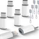 5 Pack USB C to Lightning Charge Adapter for iPhone 17 16 15, Lightning to USB C Adapter with Fast Charge Data Transfer for iPhone 17 16 15 Pro Max, Galaxy S24 S23, Pixel 8 7, iPad Pro, MacBook Pro