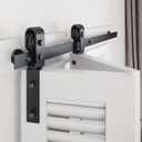 EaseLife 34" Bifold Sliding Barn Door Hardware Track Kit for 2 Closet Door,Side Mount Roller,Slide Smoothly Quietly,Easy Install,Black,34" Track Fit for Double 15" Wide Bi-folding Door (Hardware Only)