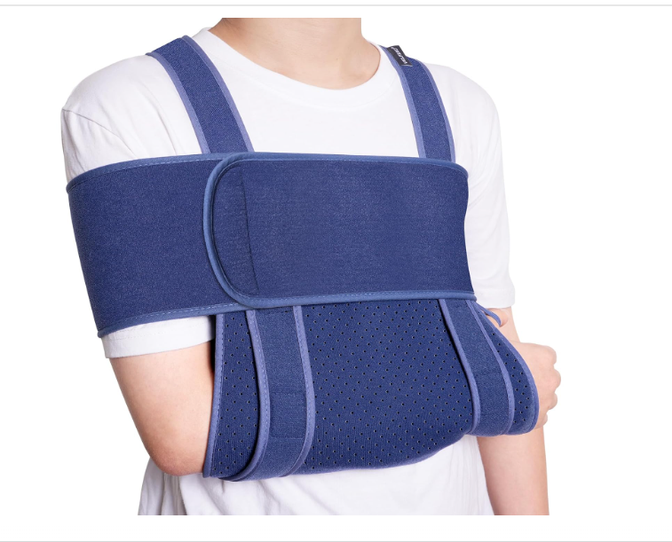 Velpeau Arm Sling for Sleep, Shoulder Immobilizer for Women & Men - Very Soft Sling for Rotator Cuff Tear, Fractured, Dislocation, Broken, Postoperative, Fits Left & Right (Blue, M: Bust 31.5-39.5″)