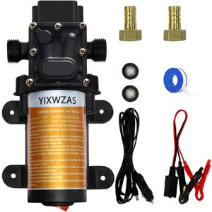 12V 75W Fuel Transfer Pump Moves 120 Gallons of Gas or Diesel Per Hour, with Car Cigarette Lighter Plug and Battery Clip,Electric Gasoline Transfer Pump for Boats, Vehicles, Mowers, Tractors