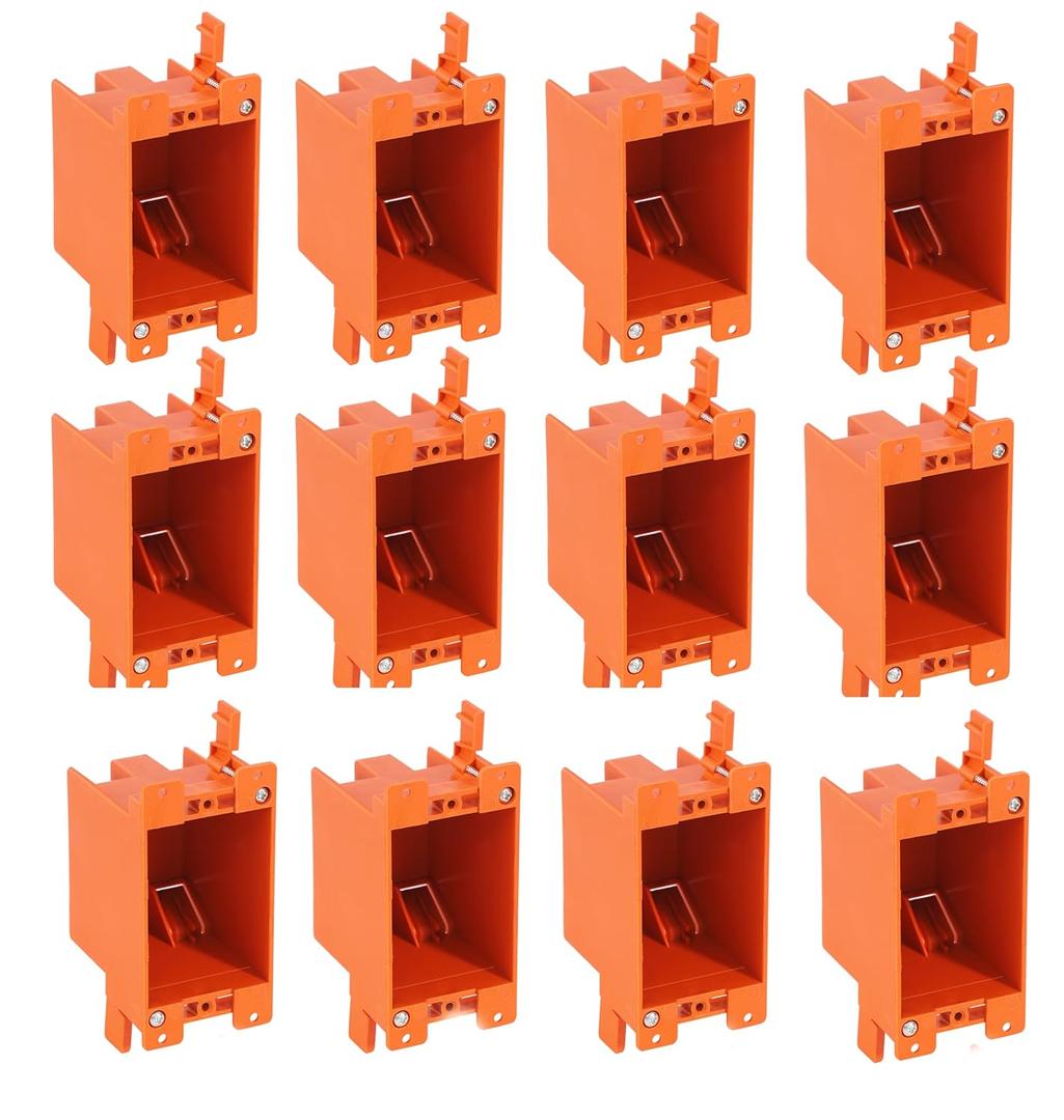 [12 Pack] CLOUDY BAY Single Gang Electrical Outlet Box,14 Cubic Inch Junction Box,Old Work Box,UL Listed