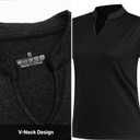 Women Golf Tennis Shirts,Athletic Women T-Shirts V-Neck Tops Short Sleeve Collarless Shirts (XL)