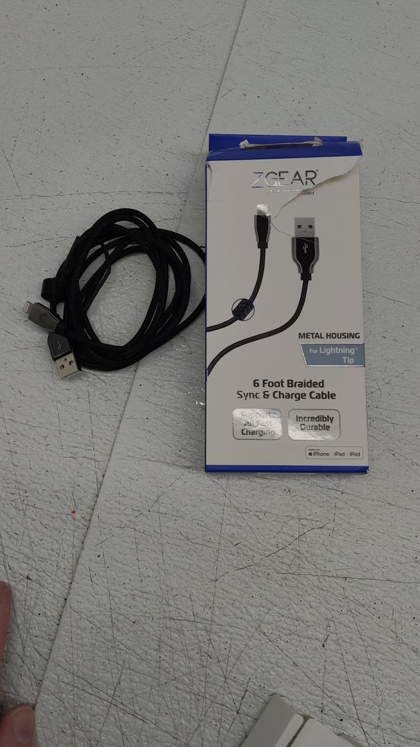 Zgear 6Ft Braided Sych & Charge Cable, and Acoustix Wireless Stereo Buds
