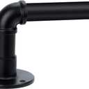 Curtain Rods for Windows 66 to 120, 1 Inch Industrial Wrap Around Black Curtain Rod, Indoor/Outdoor Room Divider Adjustable Drapery Pole, 66"-120"