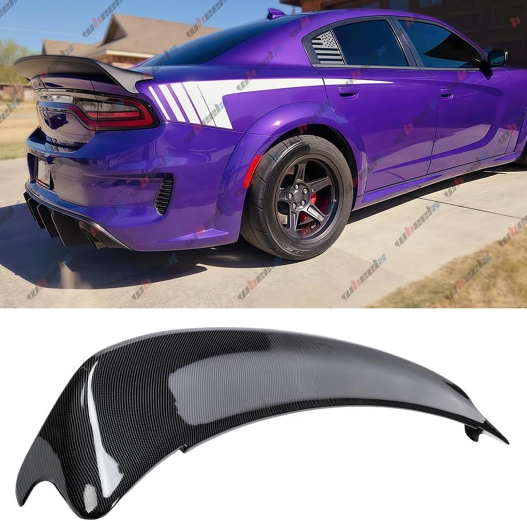 20152023 Compatible with Dodge Charger, Rear Trunk Spoiler, Redeye Style, Carbon Fiber Pattern ABS WheelX