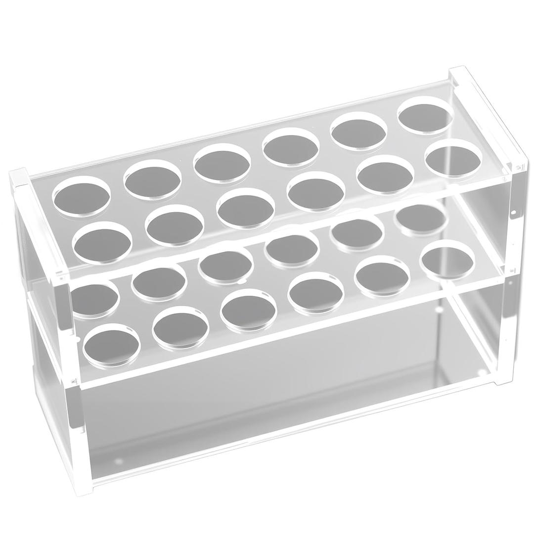 12 Sockets Clear Acrylic Test Tube Rack 10ML Test Tubes,Plastic Centrifuge Tube Holder Stand