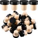 Yookeer T-shaped Stopper Cork Wine Bottle Stoppers Reusable Wine Sealing Plug for Beer Bottles DIY Craft(Black,24 Pieces)
