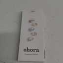 ohora Semi Cured Gel Nail Strips (N Newtro no.1) - White, Metallic, Works with Any UV/LED Lamps, Salon-Quality, Long Lasting, Easy to Apply & Remove - Includes 2 Prep Pads, Nail File & Wooden Stick