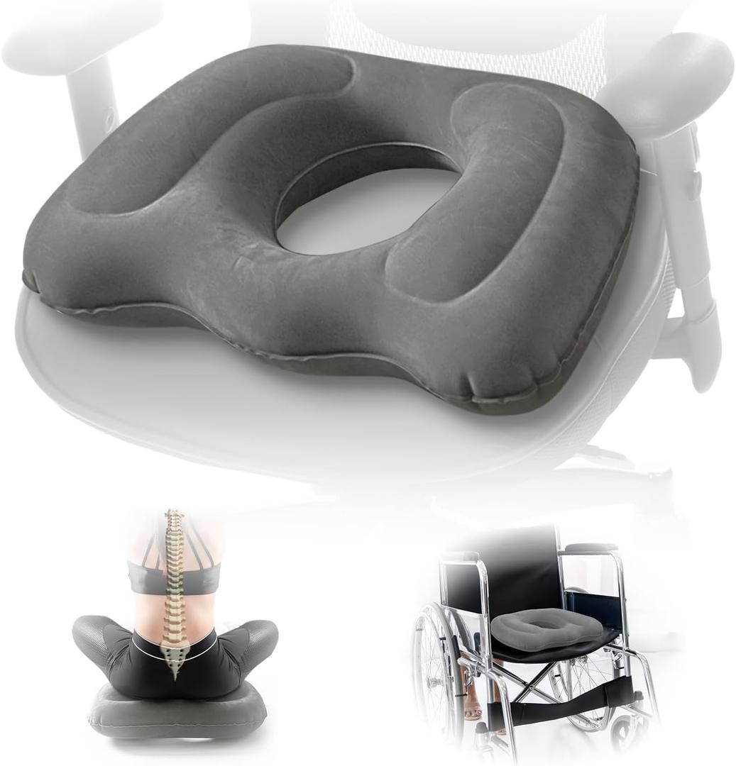Multifunctional Seat Cushion,Inflatable Donut Pillow - Hemorrhoid Cushion for Tailbone,Post-Surgical Pain,Postpartum Pregnancy,Sciatica, Bed Sores -Orthopedic Seat Cushion for Home, Office, Car