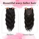 Hair Topper, 360 3D Hair Toppers for Women with Thinning Crown, 20 Inch Long Wavy Curly Hair Pieces Clip in Bangs (Brown Black, 20 inch, Side Bangs)