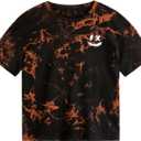 SOLY HUX Boy's Tie Dye Graphic Print T Shirts Short Sleeve Drop Shoulder Summer Tee Tops (Black)