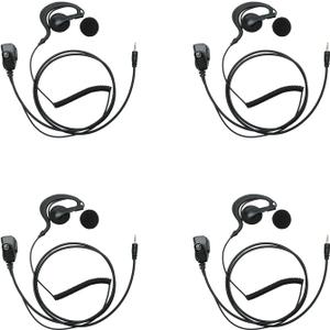 G Shape Walkie Talkie Earpiece Headset with PTT Mic Compatible with Cobra PX655 RX385 RX680 RX685 CXT195 CXT345 PX650 CX112 ACXT545 ACXT145 ACXT645 Two Way Radios,4PCS