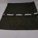 DR Olive Green Linen Back Tab Curtains - 94 Inch Long, 1 Panel Set for Living Room - Modern Village Hooks, Belt Pleated, Semi Privacy, Sheer, Rod Pocket, Light Filtering