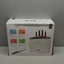 Smart Cutting Board and Knife Set,Self Cleaning Cutting Board and Knife Set with 4 Stainless Steel Knives,4 Color Coded Cutting Boards