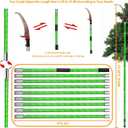 Manual Pole Saw 30 FT Extendable Tree Pruner High Branches Trimming for Pruning Palms and Shrubs with Long Handle (Yellow)