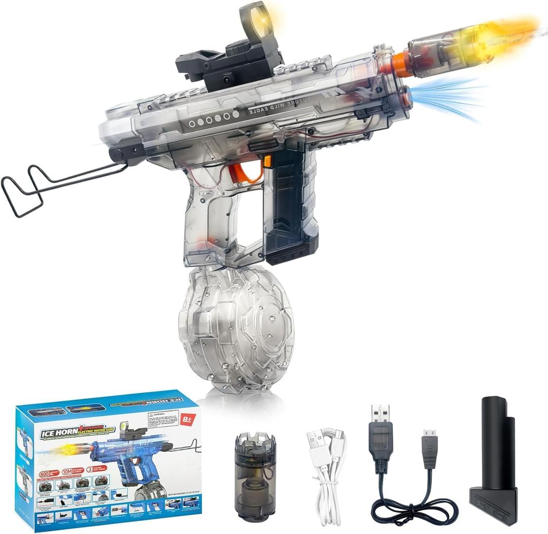 Upgraded Electric Water Gun for Adults Kids 26-32FT Long Range Automatic Squirt Gun Auto-Refill 800ml High Capacity Water Guns Toys with LED Light, Pool Beach Outdoor Summer Gift Toys