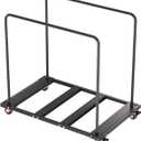 INNOVART Folding Table Cart, Black Table Rack for 60 Round Tables and Oblong Tables, Heavy Duty Table Trolley Desk Trolley, Metal Frame Rolling Caster, Party Event Hotel Furniture, 10 Table Capacity