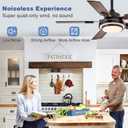 Depuley 42-Inch Ceiling Fans with Lights: Black 3 Blade Flush Mount Low Profile Ceiling Fan for Bedroom - Dimmable Indoor Outdoor Fan with Remote Control Ultra Quiet DC Motor Timer