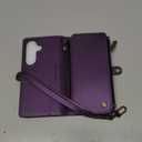 Defencase for Galaxy S26 Case Wallet with RFID Blocking Card Holder for Women, Elegant PU Leather Magnetic Snap Flip Wristlet Strap Zipper Wallet Phone Cases for Samsung Galaxy S26 5G 6.3", Purple