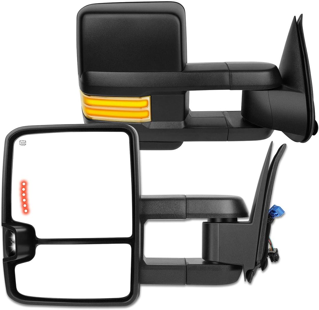 Towing Mirrors Black 2003-2006 for Chevy Silverado for GMC Sierra Pickup All Models Driver and Passenger Side
