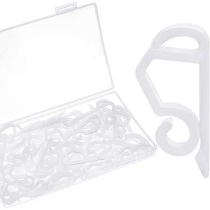 Marsui 60 Pieces Christmas Light Clips Outdoor Gutter Hooks Plastic Seasonal Weatherproof Clips Holiday Fence Hooks for Christmas Roof Tree Outside Hanging String Lights (White)