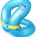 Swim Vest for Kids 33-88 lbs-Portable Inflatable Pool Floats Swimming Ring with Adjustable Safety Buckle-Swim Arm Bands with Double Surround Air Bag (M(for weight:50-88lbs/age 7-12yrs), Blue)