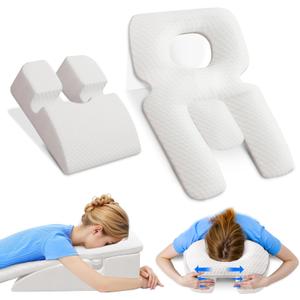 Post Surgery Face Down Pillow Set, BBL Pillows After Post Eye Surgery Recovery, Memory Foam Pillow with Removable Cover