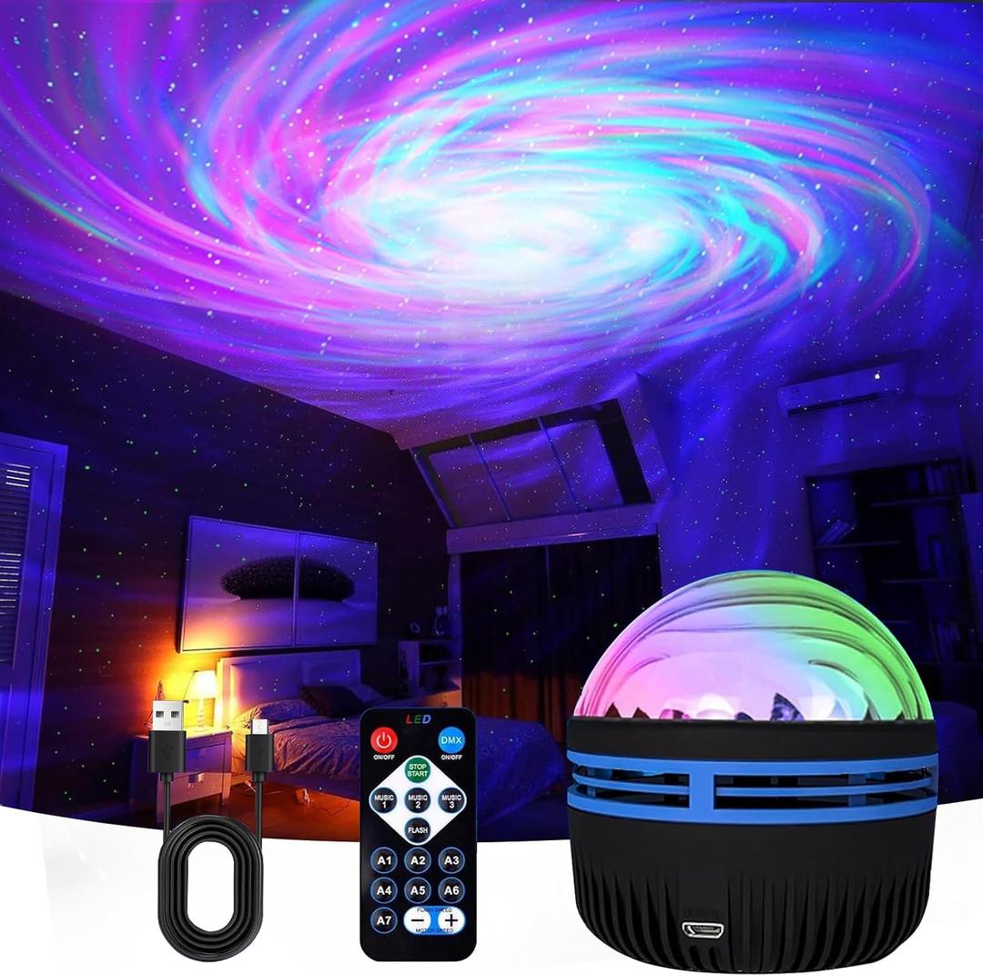 MAXROCK Black Hole Galaxy Projector, Night Light with Remote Control for Kids Bedroom, Sensory Lights for Adults Room Aesthetic, Party