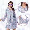 Women's 70s Disco Dress Costume, Hippie Outfit 6 Pcs, Retro Disco Dress-PLEASE ORDER ONE SIZE UP for Party Cosplay (M)