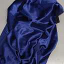 AOMEI Women's Cap Sleeve High Waist Ruched Slit Slim Elegant Long Satin Formal Dress (X-Large, Blue)