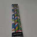 CAMKUZON Christmas Foil Wrapping Paper with Cut Lines on Reverse 3 Rolls Pack - Dancing Santa Claus, Colorful Stripes and Assorted Christmas Characters - Holiday Wrapping Paper Bundle, 24 Inch X 144