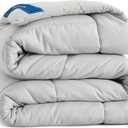 Bedsure Comforter Duvet Insert - Quilted Comforters Twin Size, All Season Duvet, GentleSoft Down Alternative Bedding, with 8 Tabs, Gifts for Women/Men, Light Grey, Twin 88 x 68 Inches