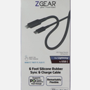 ZGEAR 6FT Silicone USB-C to 8-pin Cable - Gray