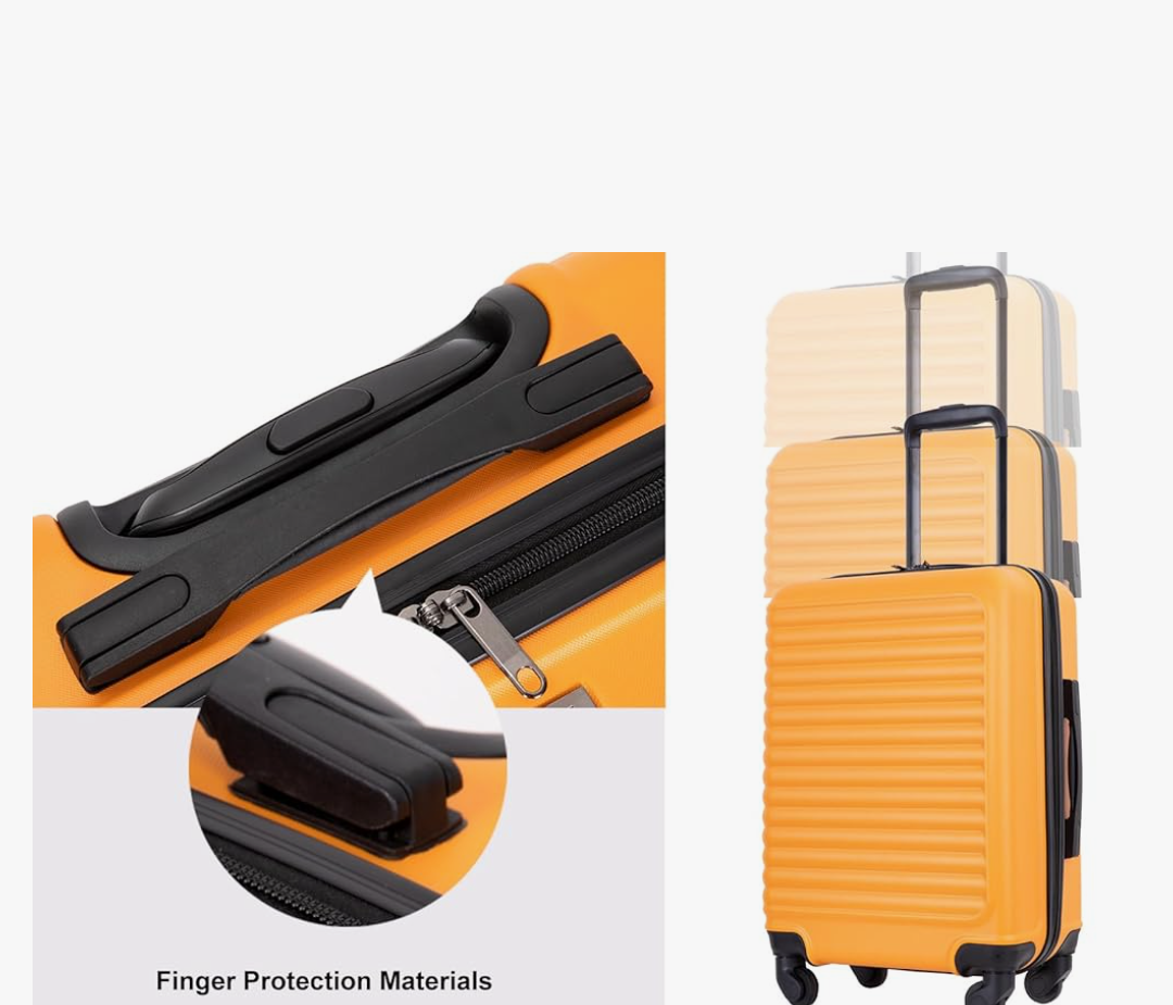 Travelhouse luggage,Hardside Carry On Travel Suitcase with Spinner Wheels, Multi-directional Spinner Wheels Uprigth Lightweight Underseater for Airplanes (Orange) 16x22