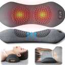 3 in 1 Back Massager, Triple Fusion Back Massager for Sciatica, with Electric Traction Lifting & Heat Compress, All-Round Support, Relieve Neck/Shoulder Discomfort (Gray)