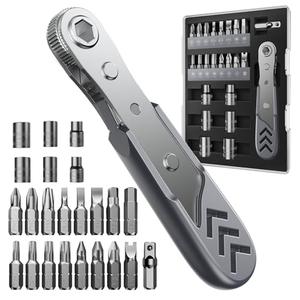 Stocking Stuffers for Men Adults, AXTH 23in1 Right Angle Ratcheting Screwdriver Set, Gifts for Dad, Unique Husband Christmas Gift, Magnetic Offset Screwdriver Repair Tool, Gadgets for Men