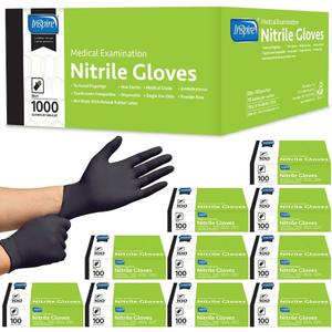 Inspire Black Nitrile Gloves | THE ORIGINAL Quality Black Gloves Disposable Latex Free | 4.5 Cooking (Large), BBD 96/2029