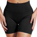 VOYJOY Women Workout Impact Shorts 2.5"/ 3.6"/ 4.5"/ 6" Scrunch Butt Lifting Gym Seamless Booty Biker Shorts (Black, S)